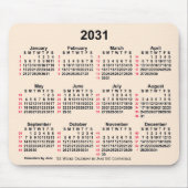 2031 Antikes Weiß 52 Wochen ISO Kalender von Janz Mousepad (Vorne)