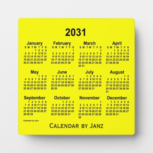 2031 Gelber Schreibtisch Kalender von Janz Fotoplatte (Vorderseite)