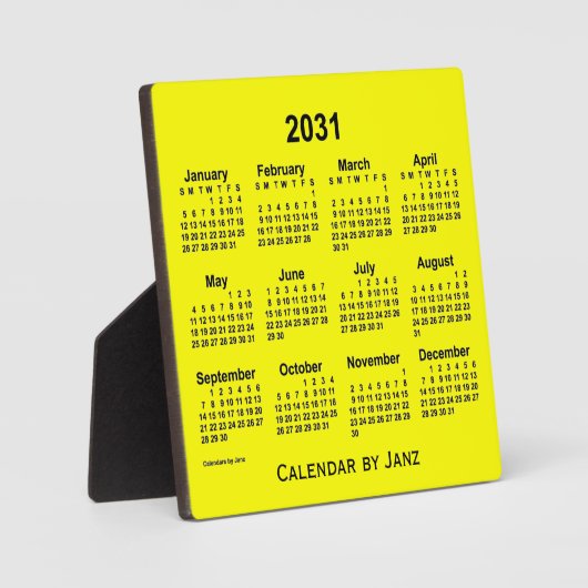 2031 Gelber Schreibtisch Kalender von Janz Fotoplatte (Vorderseite)