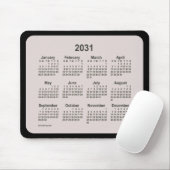 2031 La Boca auf schwarzen Kalender von Janz Two T Mousepad (Mit Mouse)