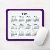 2031 Lila und weißer Kalender von Janz Two Tone Mousepad (Mit Mouse)