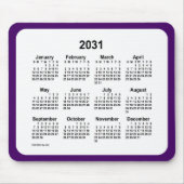 2031 Lila und weißer Kalender von Janz Two Tone Mousepad (Vorne)