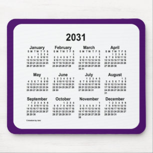 2031 Lila und weißer Kalender von Janz Two Tone Mousepad