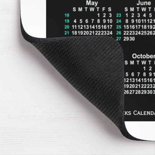 2031 Neon 52 Weeks ISO Kalender von Janz Two Tone Mousepad (Ecke)