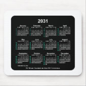 2031 Neon 52 Weeks ISO Kalender von Janz Two Tone Mousepad (Vorne)