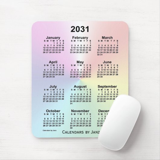 2031 Rainbow Cloud Calendar von Janz Mouse Pad Mousepad (Mit Mouse)