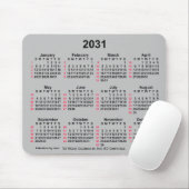 2031 Silver 52 Weeks ISO Calendar by Janz Mousepad (Mit Mouse)