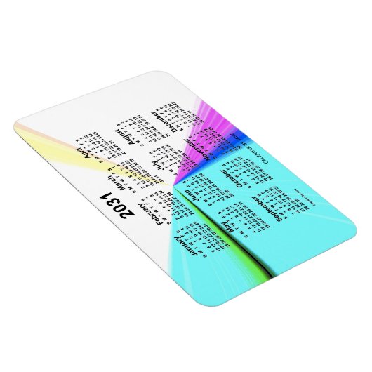 2031 Vanishing Point Calendar von Janz 4x6 Magnet (Rechte Seite)