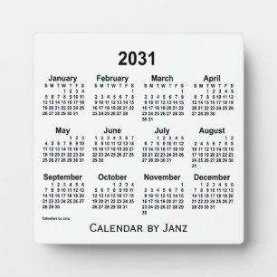 2031 Weißbuch-Kalender von Janz Fotoplatte