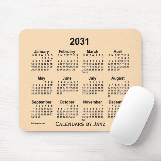 2031 Wheat Calendar von Janz Mouse Pad Mousepad (Mit Mouse)