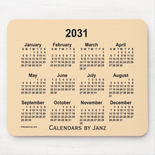 2031 Wheat Calendar von Janz Mouse Pad Mousepad (Vorne)