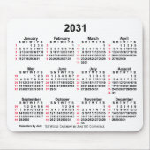 2031 White 52 Weeks ISO Calendar by Janz Mousepad (Vorne)