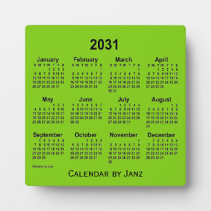2031 Yellow Green Desk Calendar von Janz Fotoplatte