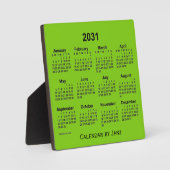 2031 Yellow Green Desk Calendar von Janz Fotoplatte (Vorderseite)
