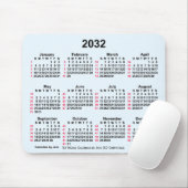 2032 Alice Blue 52 Weeks ISO Calendar by Janz Mousepad (Mit Mouse)