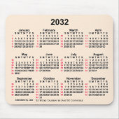 2032 Antik White 52 Weeks ISO Kalender von Janz Mousepad (Vorne)