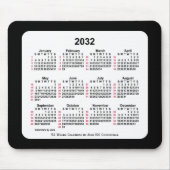 2032 Black 52 Weeks ISO Kalender von Janz Two Tone Mousepad (Vorne)
