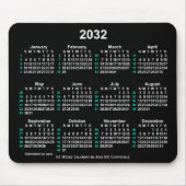 2032 Neon White 52 Weeks ISO Calendar by Janz Mousepad (Vorne)
