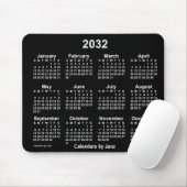 2032 Neon White Calendar von Janz Mouse Pad Mousepad (Mit Mouse)