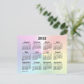 2032 Rainbow Cloud Mini Calendar von Janz Postkarte (Stehend Vorderseite)