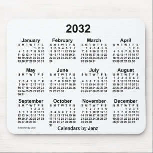 2032 Weißkalender von Janz Mouse Pad Mousepad