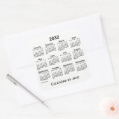 2032 Weißkalender von Janz Square Sticker (Umschlag)