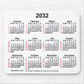 2032 White 52 Weeks ISO Calendar by Janz Mousepad (Vorne)