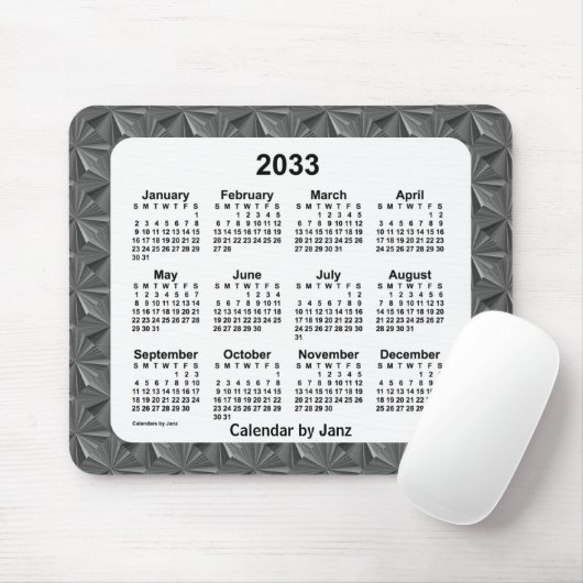 2033 Black Diamonds Calendar von Janz Mousepad (Mit Mouse)