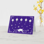 2033 Chinesisches Neujahr Origami Ox Karte (Gelbe Blume)