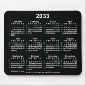 2033 Neon White 52 Weeks ISO Calendar by Janz Mousepad (Vorne)