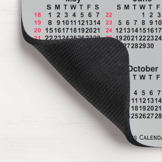 2033 Silver 52 Weeks ISO Calendar by Janz Mousepad (Ecke)