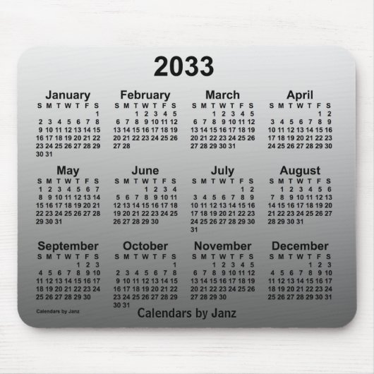 2033 - Verblasster Weißkalender von Janz Mousepad (Vorne)