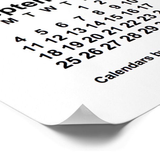 2033 Weißer Kalender von Janz Print Poster (Ecke)