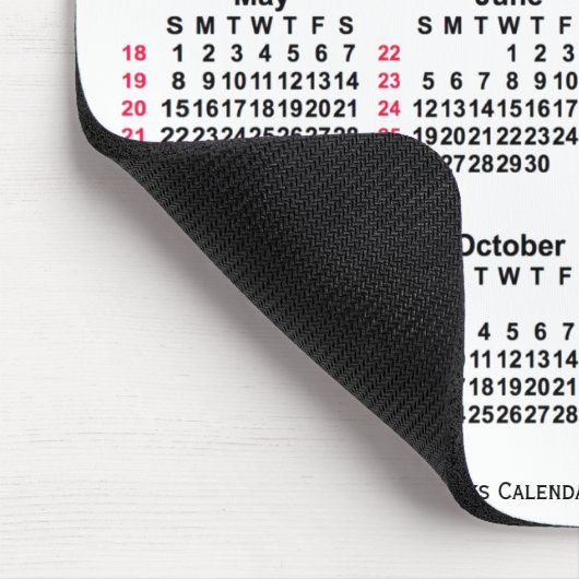2033 White 52 Weeks ISO Calendar by Janz Mousepad (Ecke)
