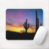 2034-2-Wüste Arizona bei Sonnenuntergang mit Kaktu Mousepad (Mit Mouse)