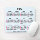 2034 Alice Blue 52 Weeks ISO Calendar by Janz Mousepad (Mit Mouse)