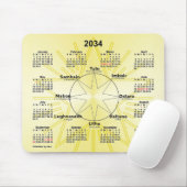 2034 Celtic Wheel of the Year Calendar von Janz Mousepad (Mit Mouse)