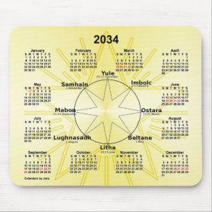 2034 Celtic Wheel of the Year Calendar von Janz Mousepad