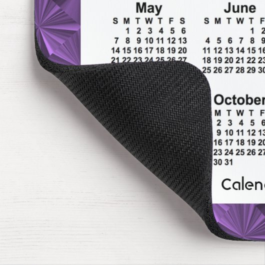 2034 Purple Diamonds Calendar Mousepad (Ecke)