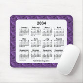 2034 Purple Diamonds Calendar Mousepad (Mit Mouse)