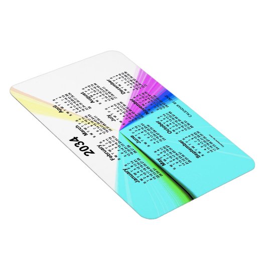 2034 Vanishing Point Calendar von Janz 4x6 Magnet (Rechte Seite)