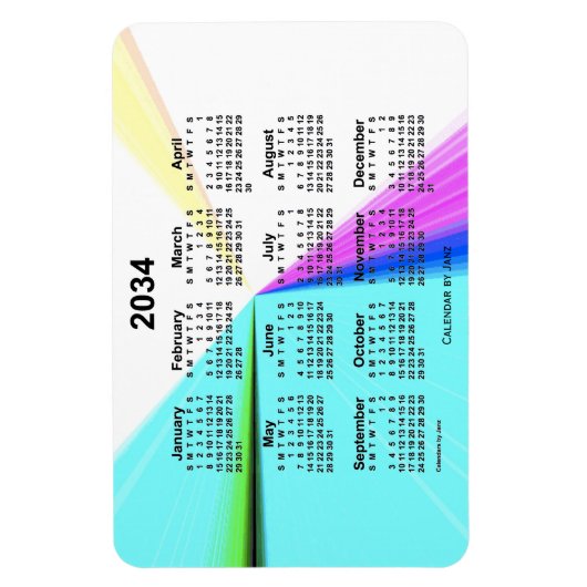 2034 Vanishing Point Calendar von Janz 4x6 Magnet (Vertikal)