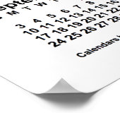 2034 Weißer Kalender von Janz Print Poster (Ecke)