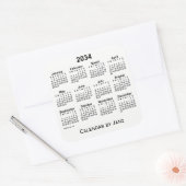 2034 Weißkalender von Janz Square Sticker (Umschlag)