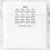 2034 Weißkalender von Janz Square Sticker (Tasche)