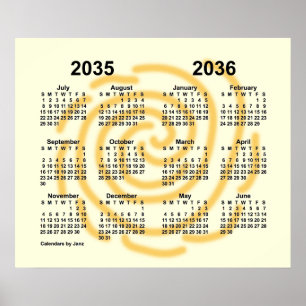 2035-2036 Sonnentage Schuljahr von Janz Poster