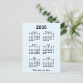 2035 Alice Blue 6 Monat Mini-Kalender von Janz Postkarte (Stehend Vorderseite)