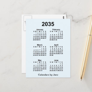 2035 Alice Blue 6-Monats-Mini-Kalender von Janz Postkarte