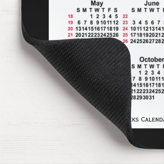 2035 Black 52 Weeks ISO Calendar by Janz Two Mousepad (Ecke)