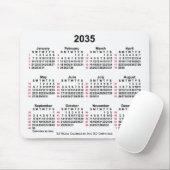 2035 White 52 Weeks ISO Calendar by Janz Mousepad (Mit Mouse)